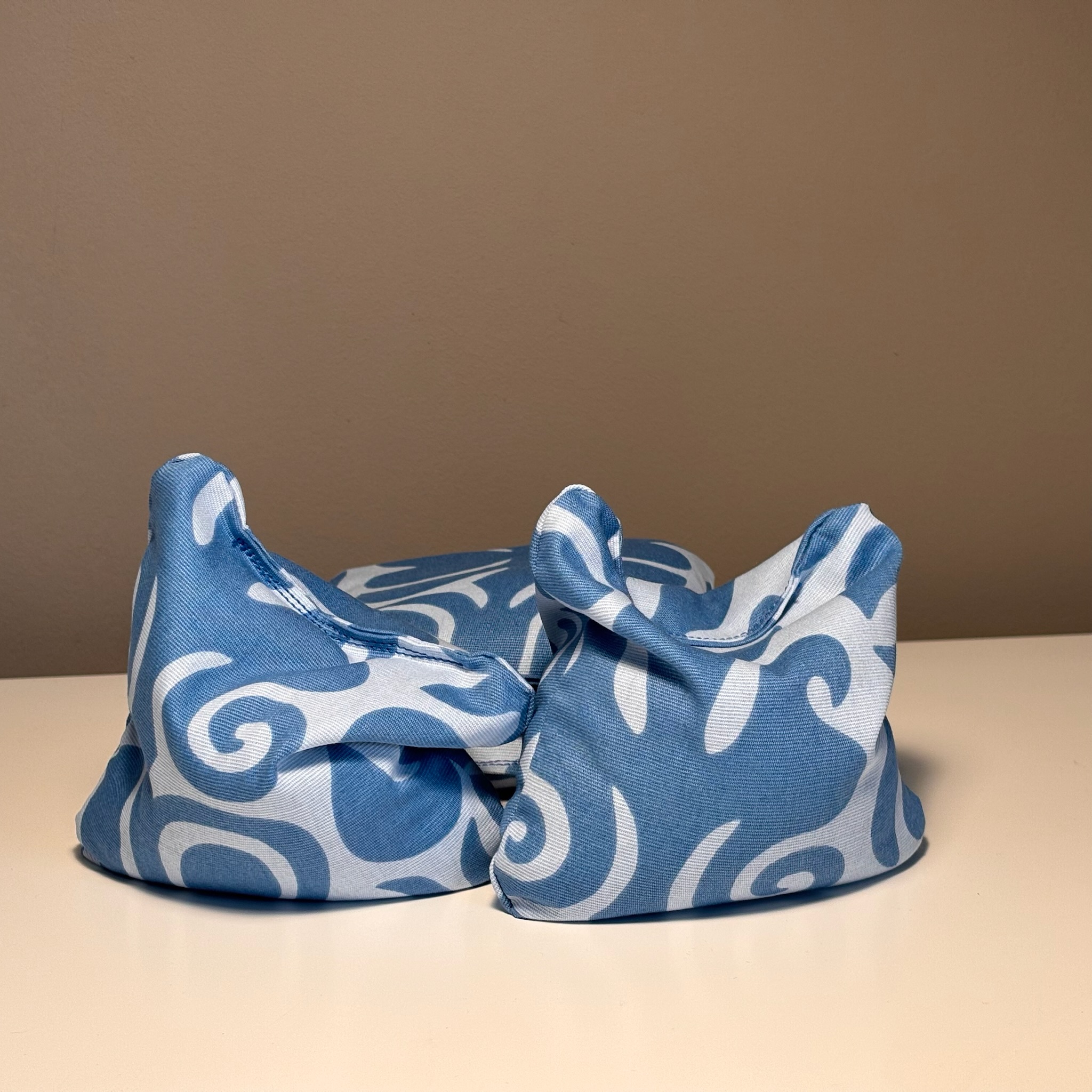 Cornhole Wurfsäcke Set 4 Stück - Granulat Füllung - Ocean BlauWeiß – Bild 3