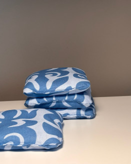 Cornhole Wurfsäcke Set 4 Stück - Granulat Füllung - Ocean BlauWeiß