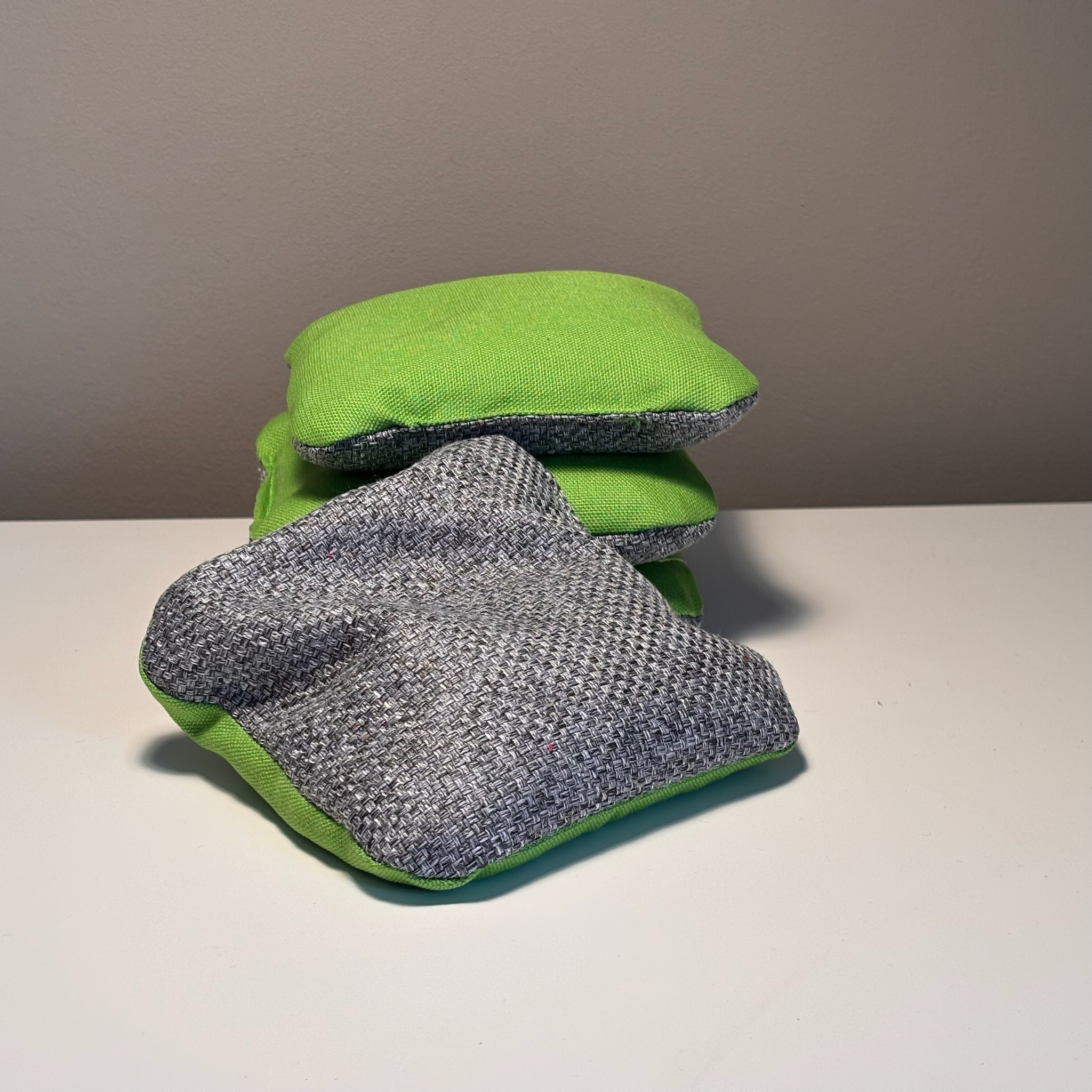 ProBag Canva GreenLightgray Cornhole Wurfsäcke Set 4 Stück - Granulat Füllung